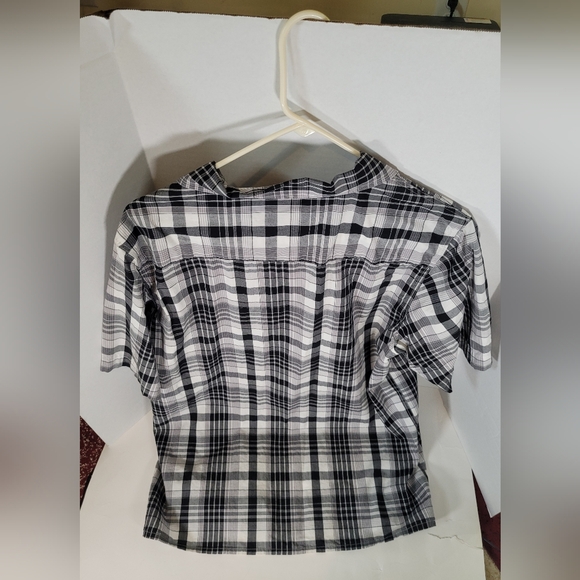 Mens Short Sleeve Button Down Plaid Shirt - Picture 2 of 3